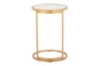 24" Round Gold With Clear Tampered Glass C-Table - Back