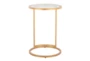 24" Round Gold With Clear Tampered Glass C-Table - Front