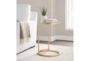 24" Round Gold With Clear Tampered Glass C-Table - Room