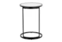 24" Round Black With Clear Tampered Glass C-Table - Back