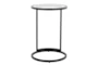 24" Round Black With Clear Tampered Glass C-Table - Front