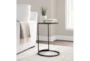 24" Round Black With Clear Tampered Glass C-Table - Room