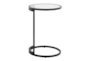 24" Round Black With Clear Tampered Glass C-Table - Side