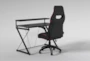Gaming Set Zone Gaming Desk With 1 Shelf + Theory Gaming Black Chair - Side