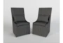 Broadway Charcoal Dining Arm Chair With Casters Set Of 2 - Signature