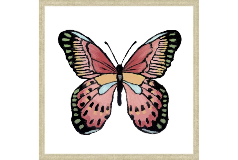 26X26 Vibrant Pink Butterfly With Champagne Frame - 360