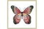26X26 Vibrant Pink Butterfly With Champagne Frame - Signature