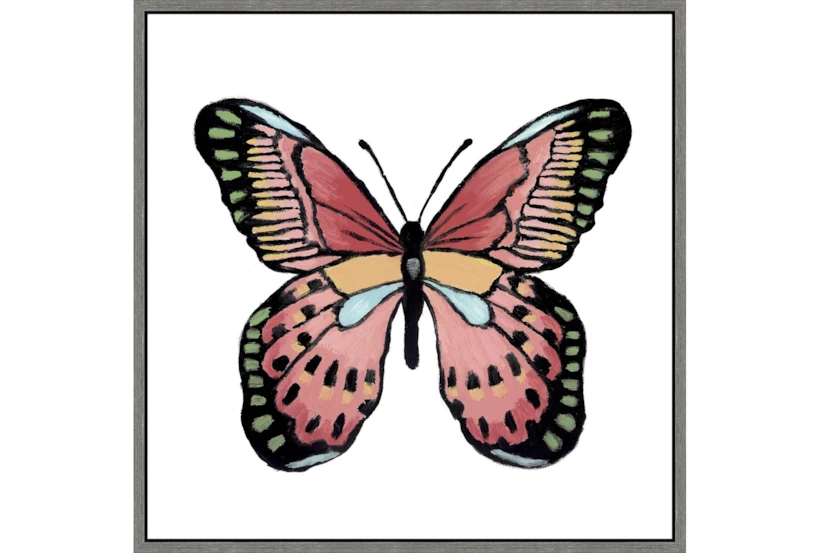 26X26 Vibrant Pink Butterfly With Grey Floater Frame - 360
