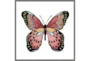 26X26 Vibrant Pink Butterfly With Grey Floater Frame - Signature