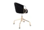 Kaira Velvet Black Rolling Office Desk Chair In Gold Metal - Side