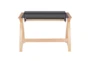 43" Natural Wood + Glass Writing Desk With 1 Shelf - Back