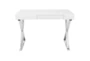 43" White Luxe Writing Desk With 1 Drawer - Front