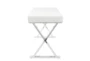 43" White Luxe Writing Desk With 1 Drawer - Side