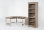 Cambria L-Shaped Desk + 84" Bookcase - Side