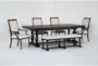 Chapleau III 92-120" Extendable Dining With Bench, Side Chair + Arm Chair Set For 6 - Side