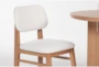 Catania Modern Natural 86" Oval Dining With Bench + Boucle Side Chair Set For 8 - Detail