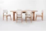 Catania Modern Natural 86" Oval Dining With Boucle Side Chair Set For 6 - Signature