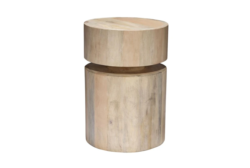 13" Natural Mango Wood Round Accent Table - 360