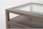 Cambria Glass Storage Coffee Table With Wheels - Detail