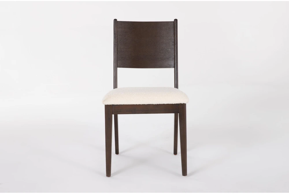 Nomad Brown Oak Dining Side Chair With Upholstered Seat