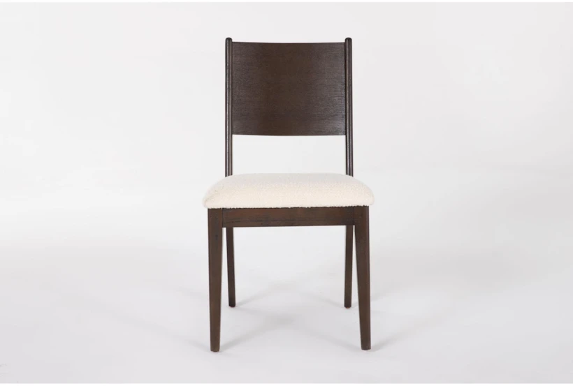 Nomad Brown Oak Dining Side Chair With Upholstered Seat - 360