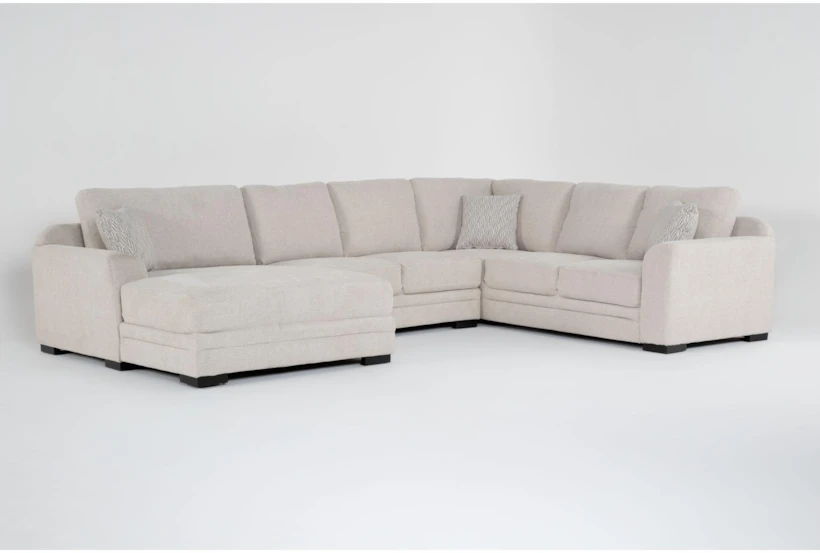 Archer Cream 142" 3 Piece Sectional with Left Arm Facing Oversized Chaise - 360
