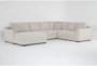 Archer Cream 142" 3 Piece Sectional with Left Arm Facing Oversized Chaise - Signature