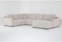 Archer Cream 142" 3 Piece Sectional with Right Arm Facing Oversized Chaise - Signature