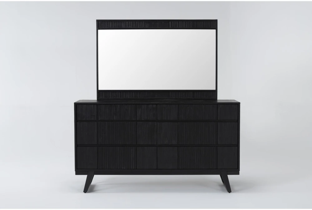 Joren Black II 6-Drawer Dresser/Mirror