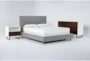 Dean Charcoal Queen Upholstered 3 Piece Bedroom Set With Clark II Dresser & 1 Drawer Nightstand - Signature