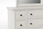 Sophia White II King Upholstered Panel 4 Piece Bedroom Set With Kincaid White II Dresser, Mirror & Open Nightstand - Detail