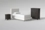 Dean Sand Twin Upholstered 3 Piece Bedroom Set With Larkin Espresso II Chest & Nightstand - Signature
