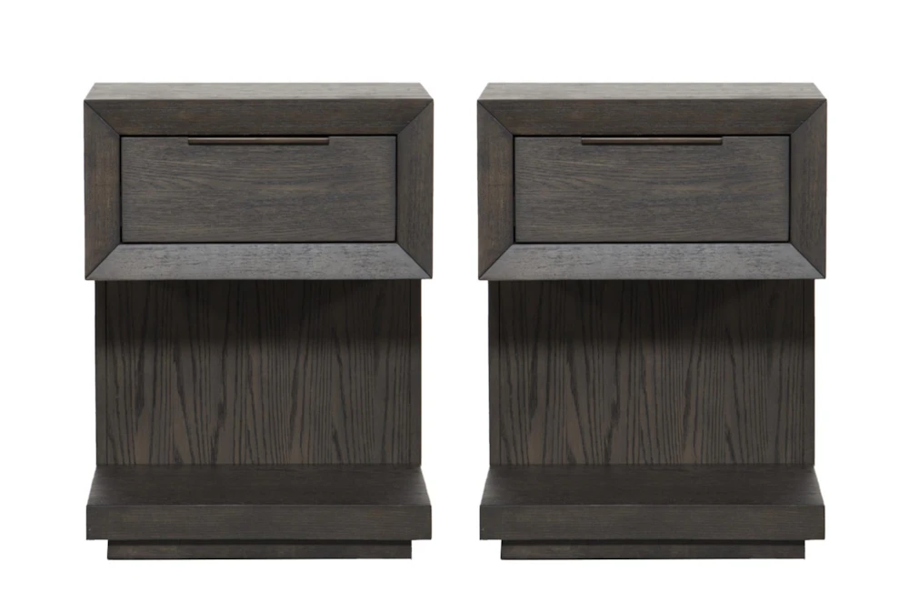 Pierce Espresso II 1-Drawer Nightstand With USB & Power Outlets Set Of 2