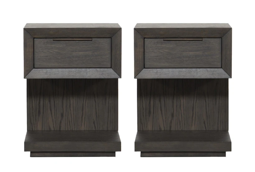 Pierce Espresso II 1-Drawer Nightstand With USB & Power Outlets Set Of 2 - 360