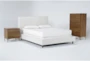 Dean Sand Queen Upholstered 3 Piece Bedroom Set With Talbert II Chest & 2 Drawer Nightstand - Signature