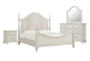 Kincaid White Queen Wood Poster 4 Piece Bedroom Set With Dresser, Mirror & Nightstand - Signature