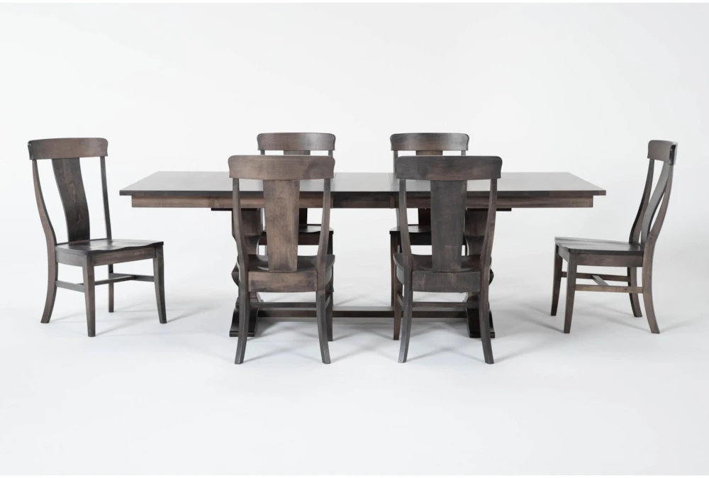Barton Dew II 80-104" Extendable Dining With Side Chair Set For 6
