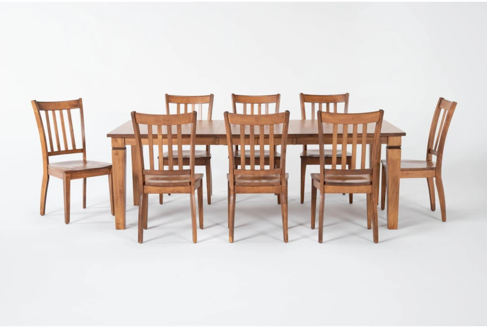 Hartfield Toffee II 66-90" Extendable Dining With Side Chair Set For 8