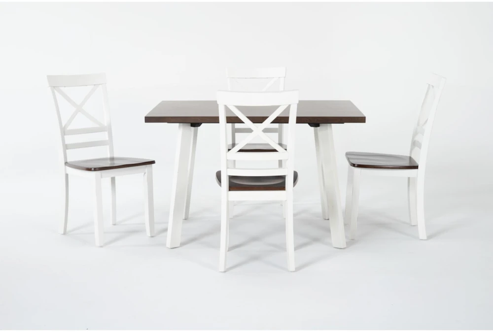 Everly White 2 Tone Dining Set For 4