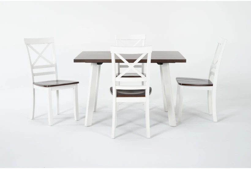Everly White 2 Tone Dining Set For 4 - 360
