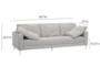 Venus 90" Light Grey Velvet Lounge Sofa - Detail