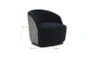 Thatching Black Velvet Swivel Chair - Detail