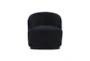 Thatching Black Velvet Swivel Chair - Front