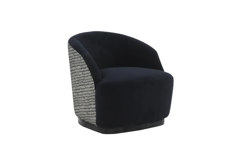 Thatching Black Velvet Swivel Chair - 360