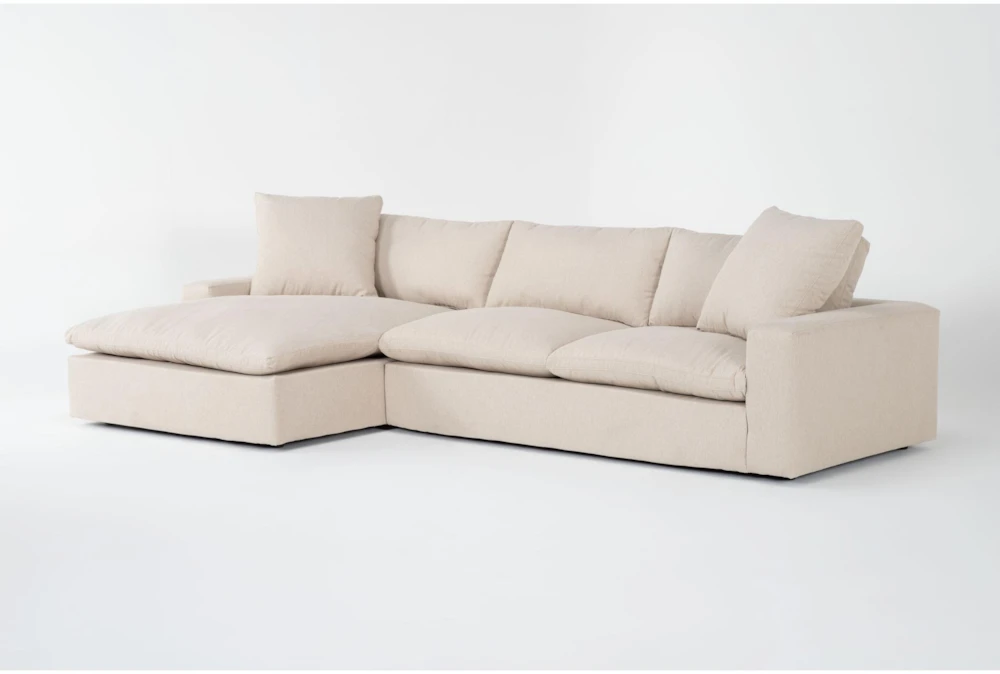 Utopia Sand 127" 2 Piece Sectional With Left Arm Facing Oversized Chaise