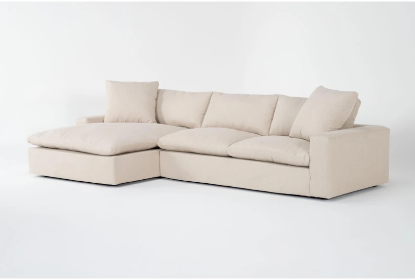 Utopia Sand 127" 2 Piece Sectional With Left Arm Facing Oversized Chaise - 360