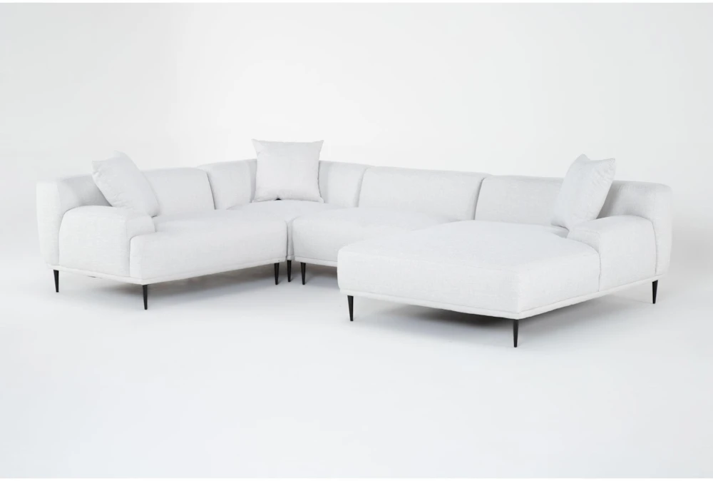 Kenai Pearl 117" 4 Piece Sectional with Right Arm Facing Chaise