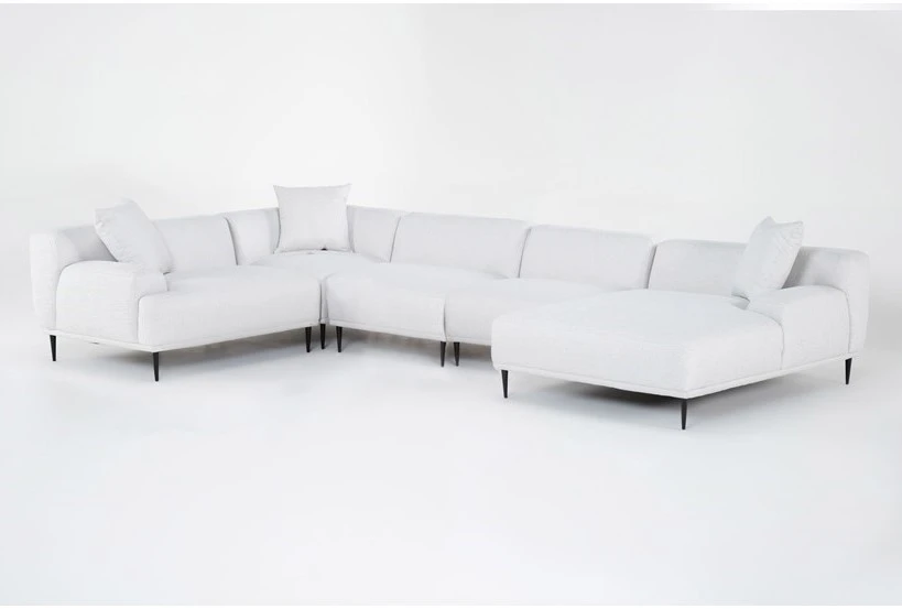 Kenai Pearl 153" 5 Piece Sectional with Right Arm Facing Chaise