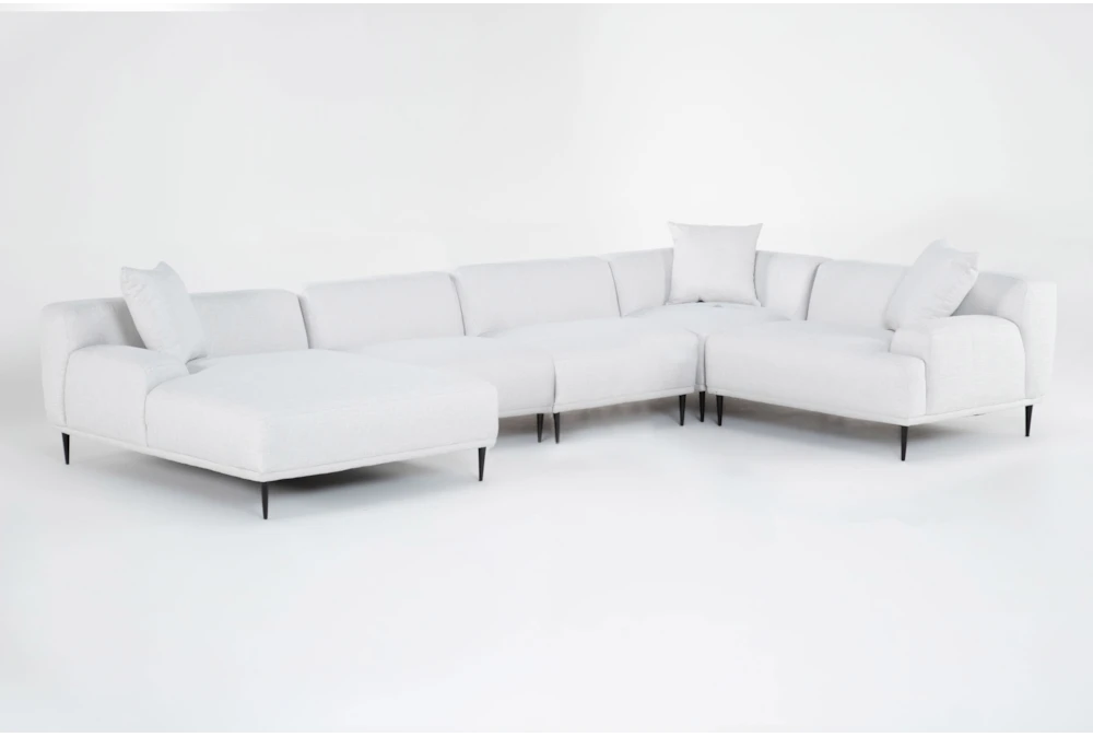 Kenai Pearl 153" 5 Piece Sectional with Left Arm Facing Chaise