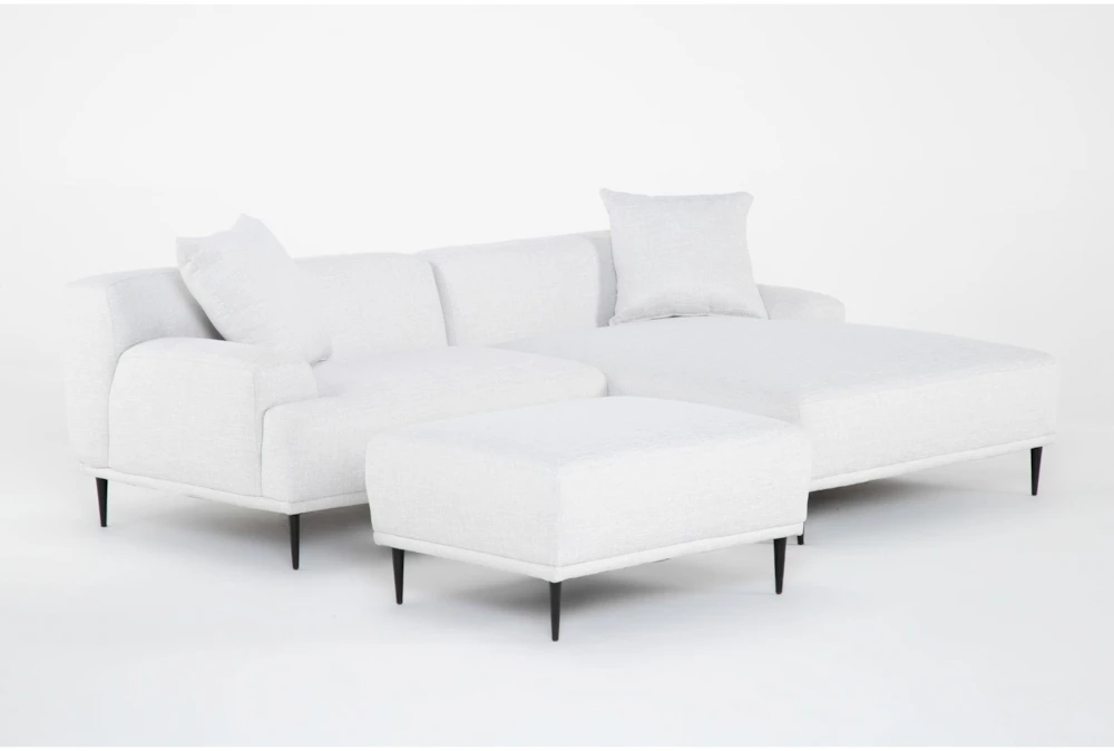 Kenai Pearl 90" 2 Piece Sectional with Right Arm Facing Chaise & Ottoman